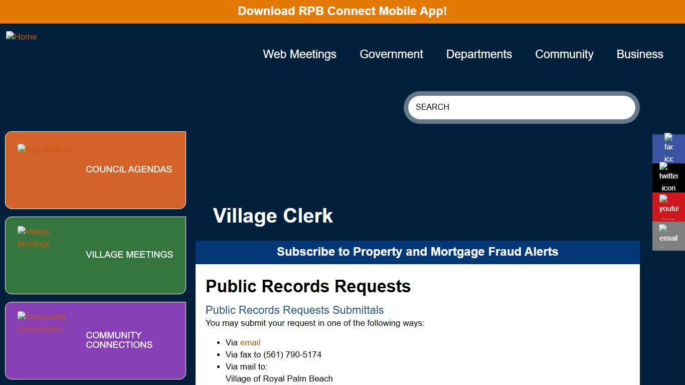 Public Records Requests Village of Royal Palm Beach Florida